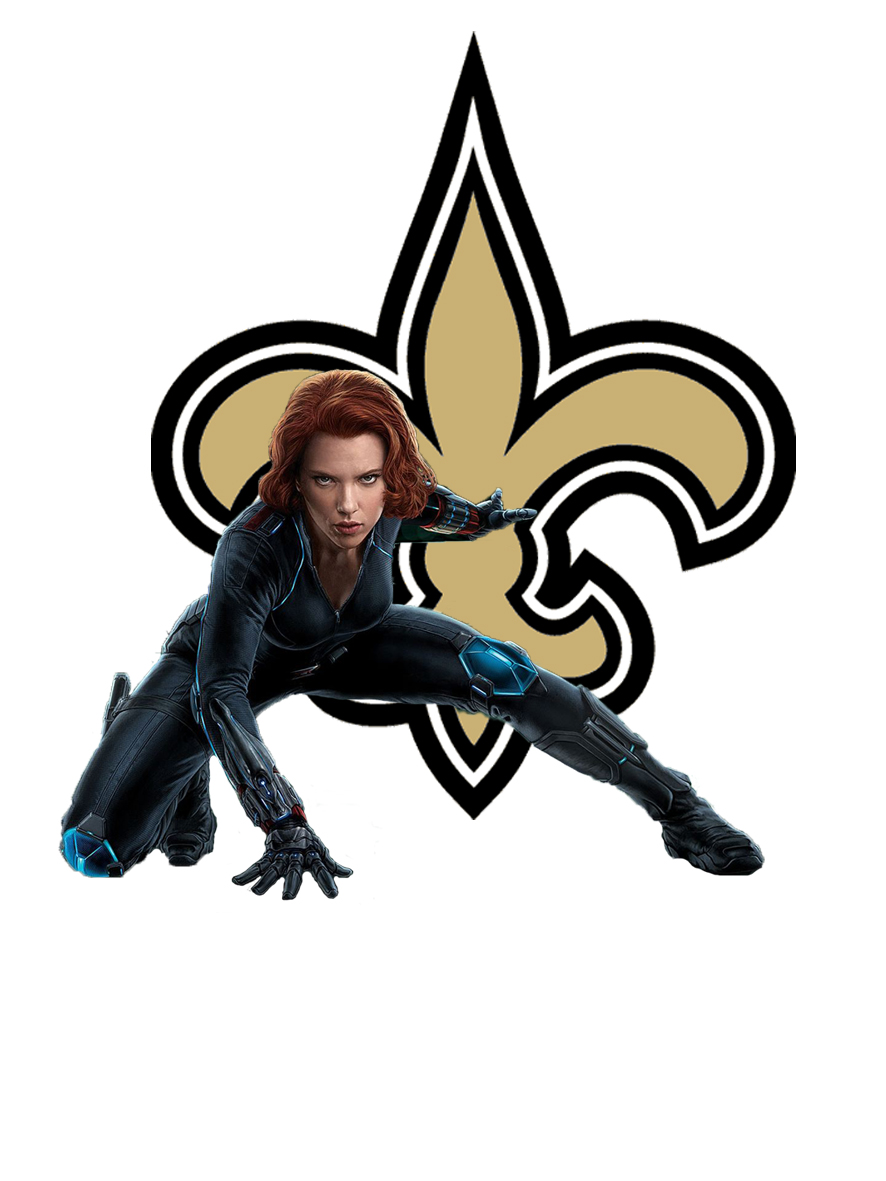 New Orleans Saints Black Widow Logo vinyl decal